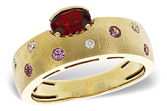 C320-88525: LDS RG .58 MULTI CLR (GAR & PINK SAPP) .66 TGW