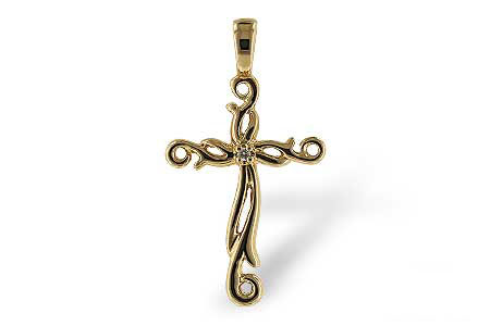 H052-67588: CROSS PENDANT .01 BR